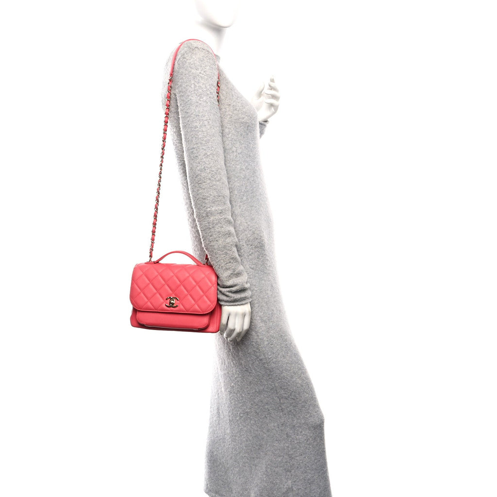 Chanel Caviar Quilted Small Business Affinity Flap Dark Pink