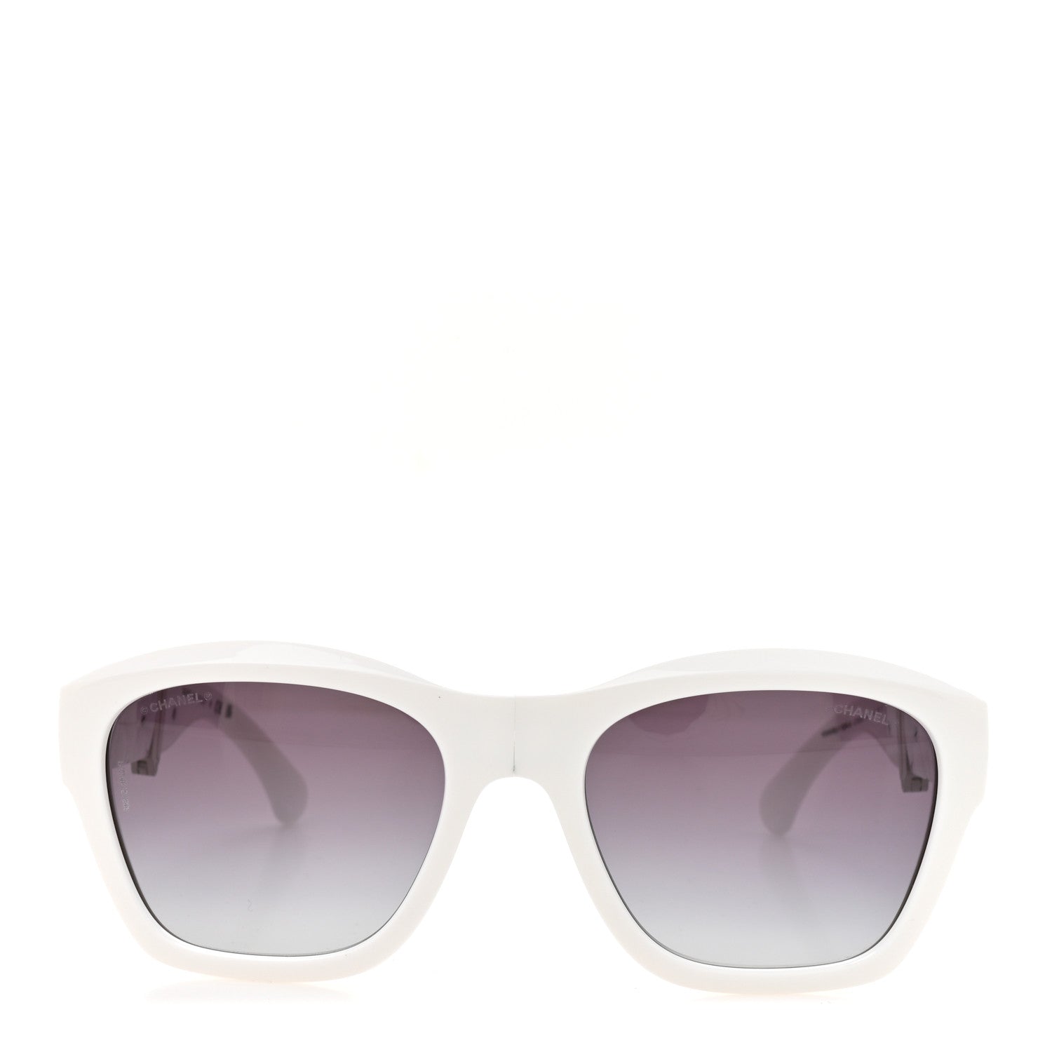 Acetate Metal Crystal Square Folding Sunglasses 6055-B White