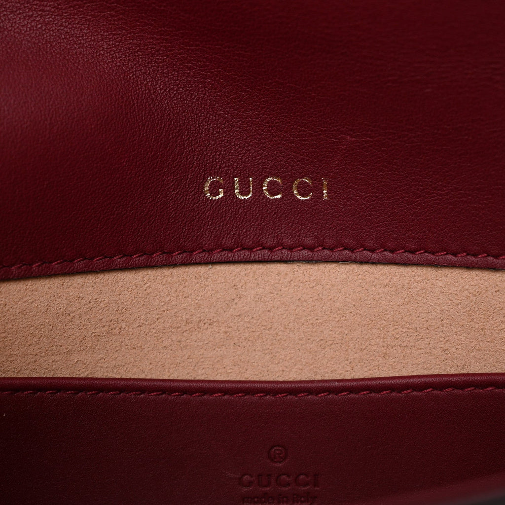 Gucci GG Supreme Monogram Azalea Calfskin Horsebit 1955 Mini Bag Beige Ebony Rosso Ancora