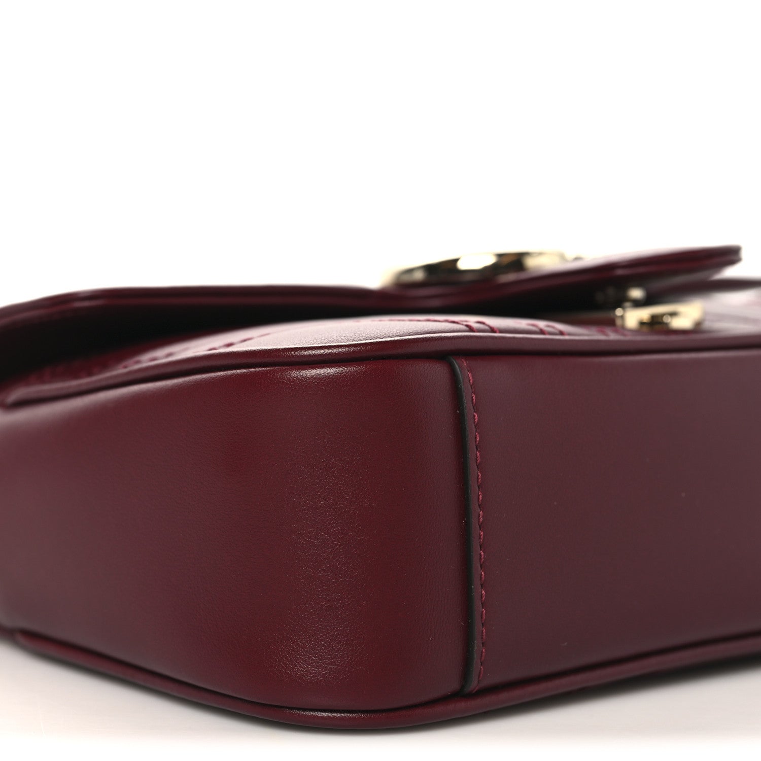 Gucci Calfskin Matelasse Small GG Marmont Shoulder Bag Rosso Ancora