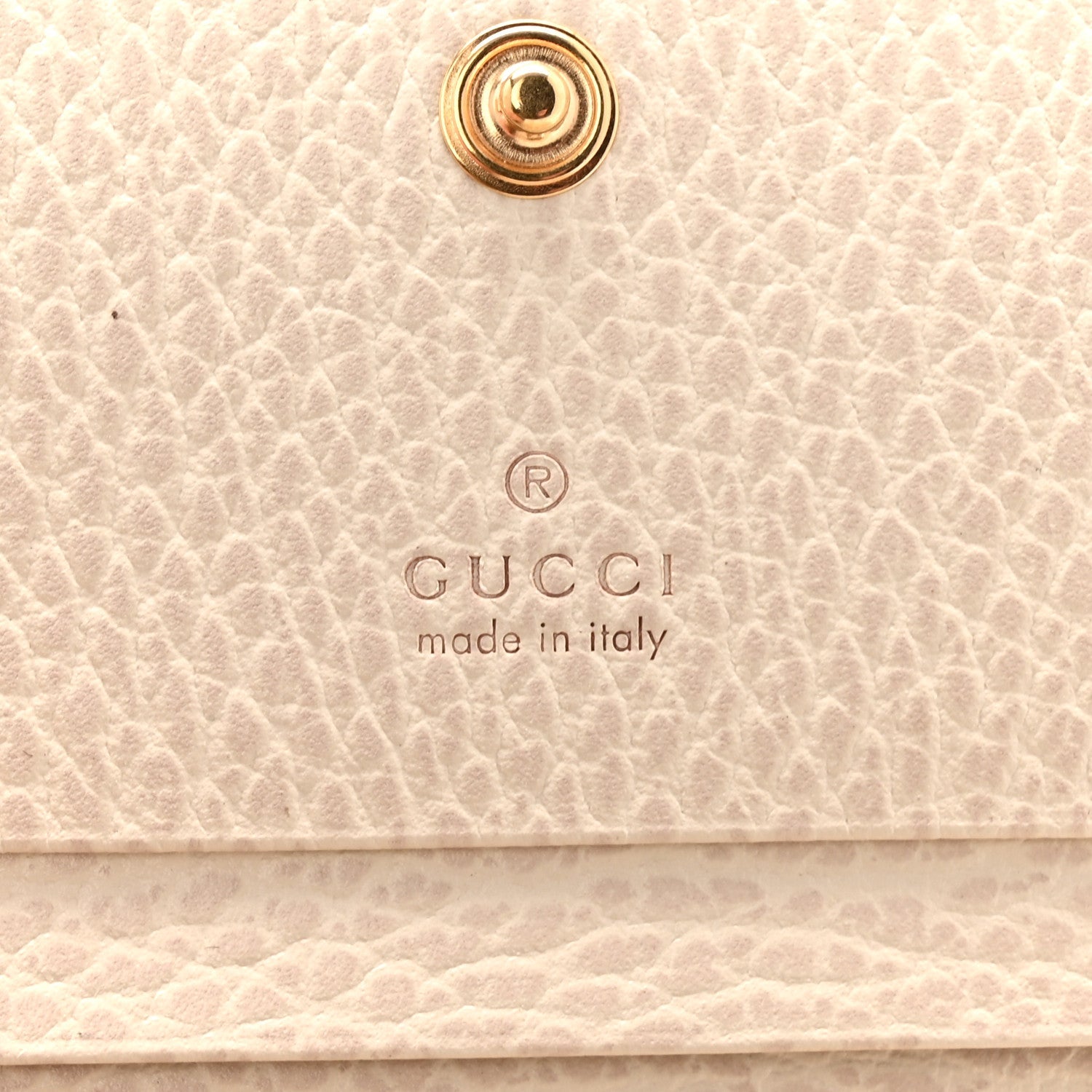 Gucci Dollar Calfskin GG Supreme Monogram GG Marmont Card Case Mystic White Beige Ebony