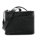 Chanel Caviar CC Vanity Train Case Black