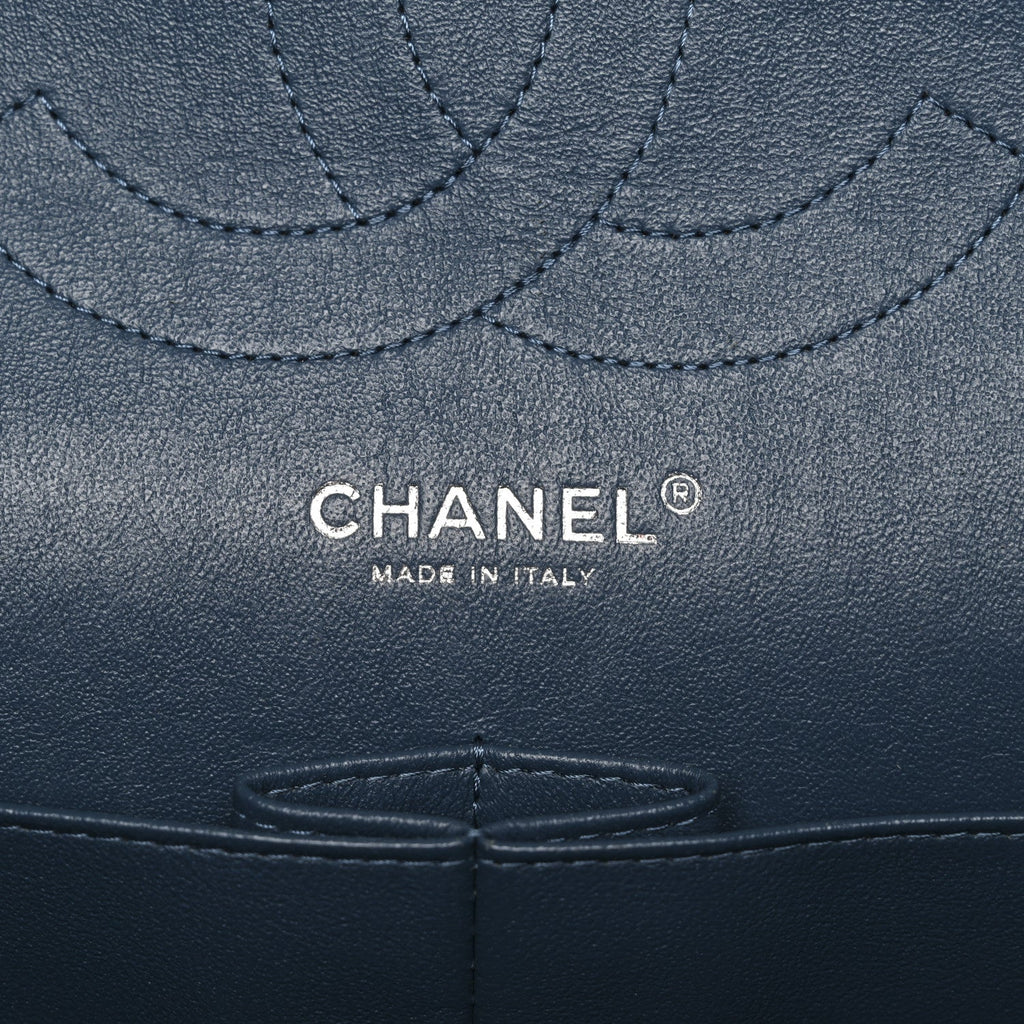 Chanel Caviar Quilted Jumbo Double Flap Blue
