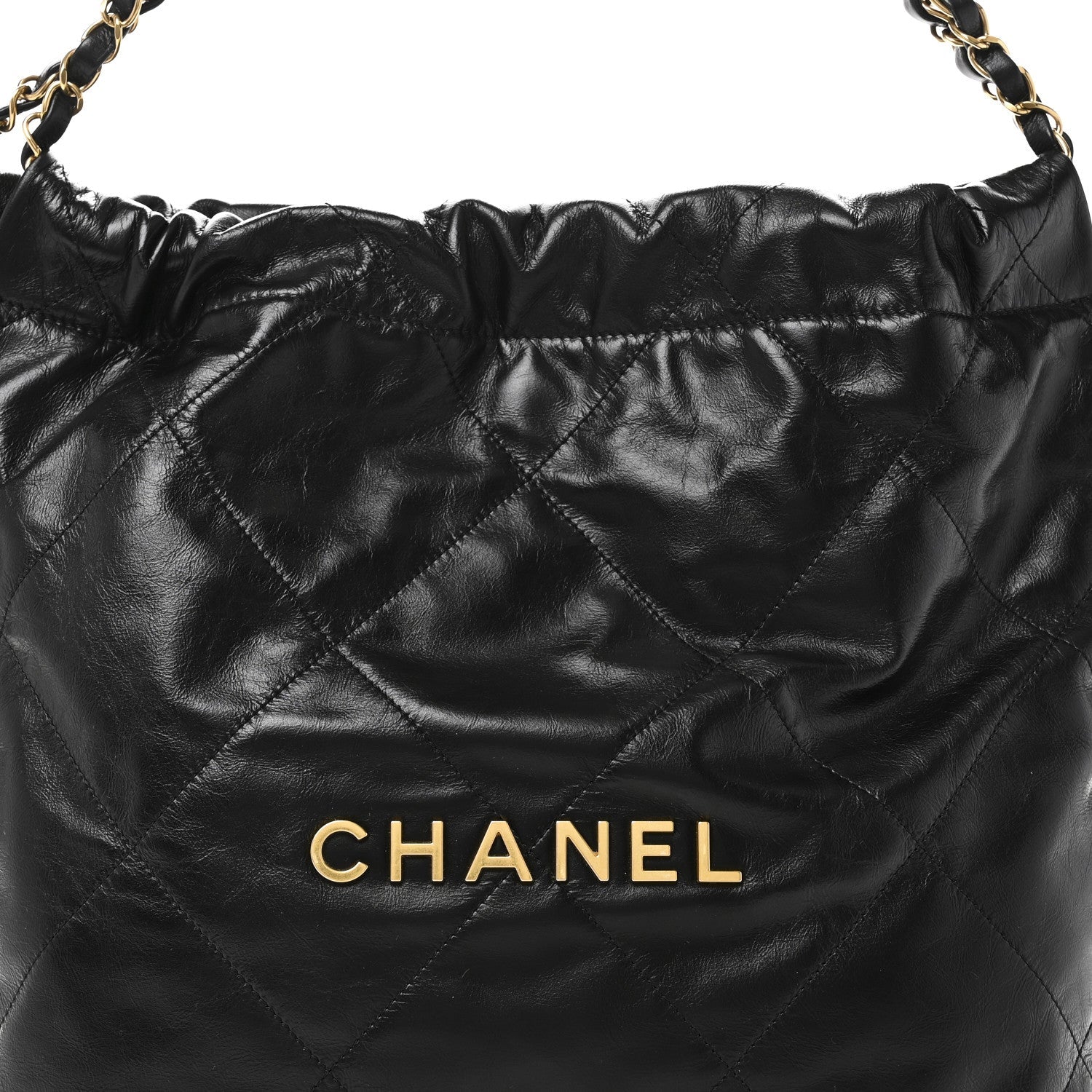 Chanel Shiny Calfskin Quilted Small Chanel 22 Black