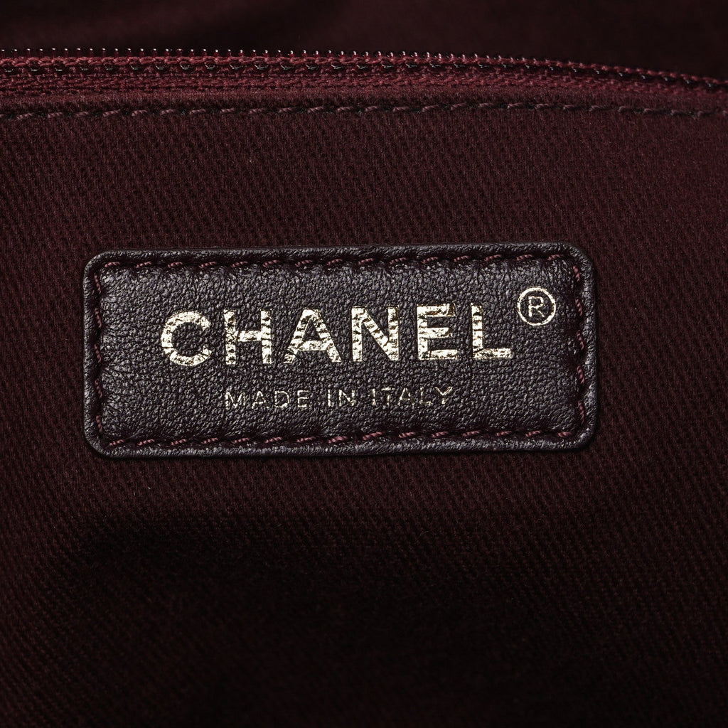 Chanel Snakeskin Glazed Calfskin Quilted Urban Mix Tote Black