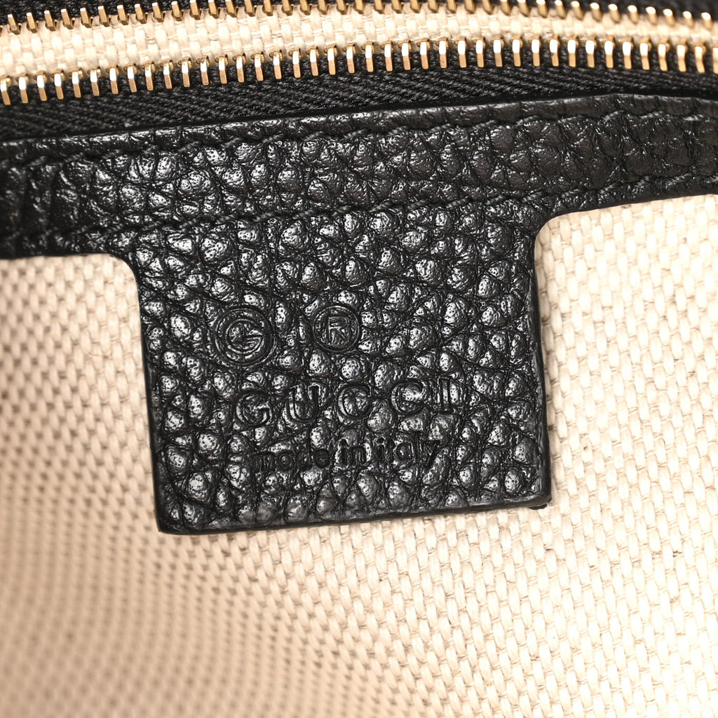 Gucci Pebbled Calfskin Medium Soho Chain Shoulder Bag Black