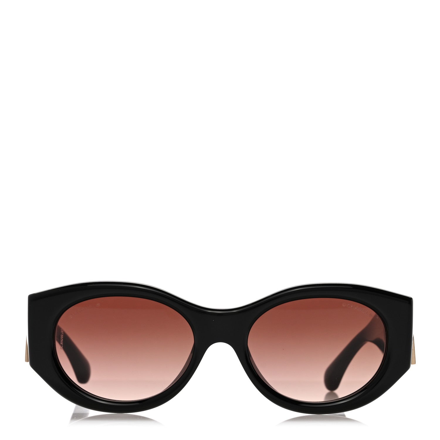 Acetate Calfskin Chain CC Sunglasses 5536-Q-A Black