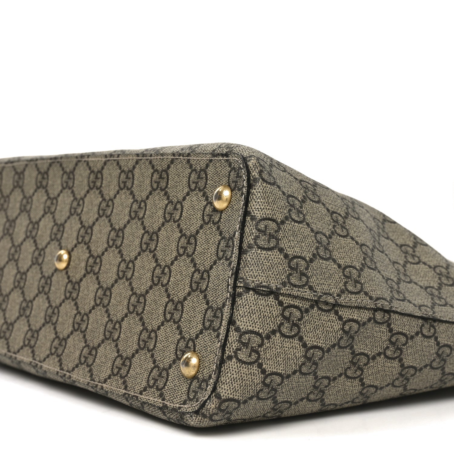 Gucci GG Supreme Monogram Medium Zippered Bucket Tote Beige Tuscany