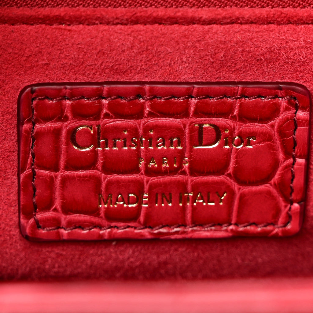 Christian Dior Alligator Gradient Medium Lady Dior Red