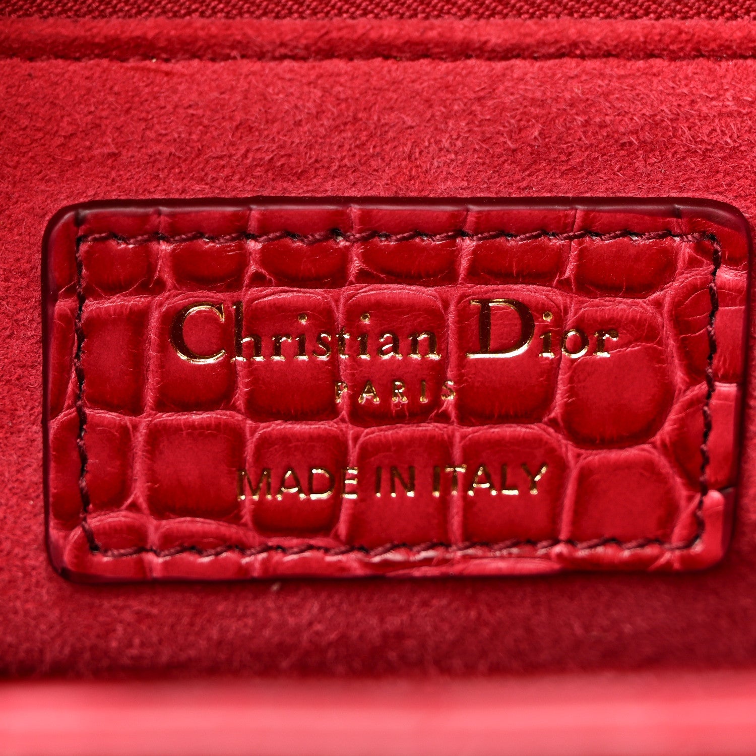 Christian Dior Alligator Gradient Medium Lady Dior Red