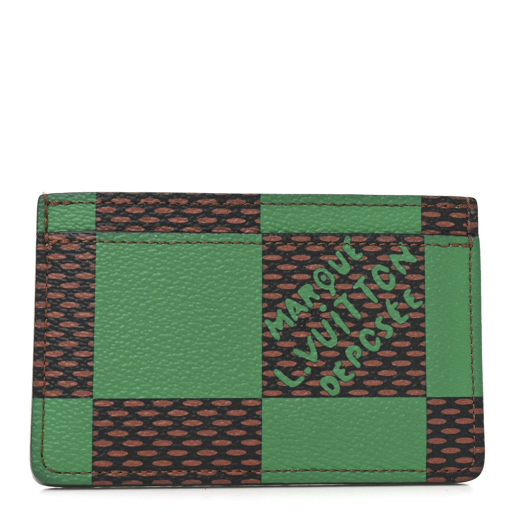Louis Vuitton Damier Pop Porte Cartes Simple Card Holder Green