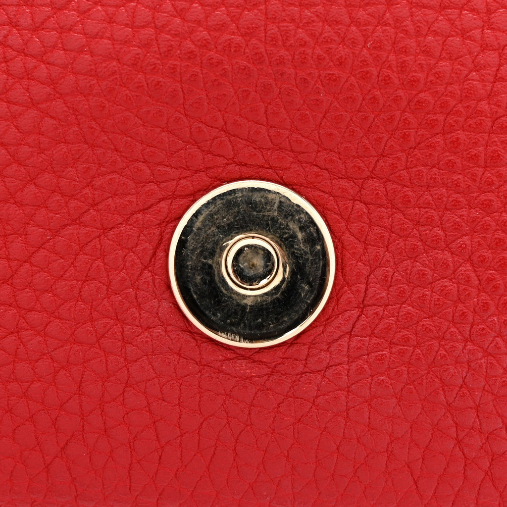 Gucci Pebbled Calfskin Medium Soho Flap Crossbody Tabasco Red