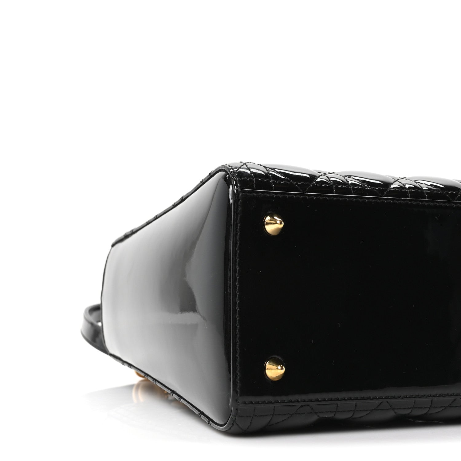 Christian Dior Patent Cannage Medium Lady Dior Black