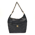 Chanel Calfskin Quilted Close To Me Hobo Black