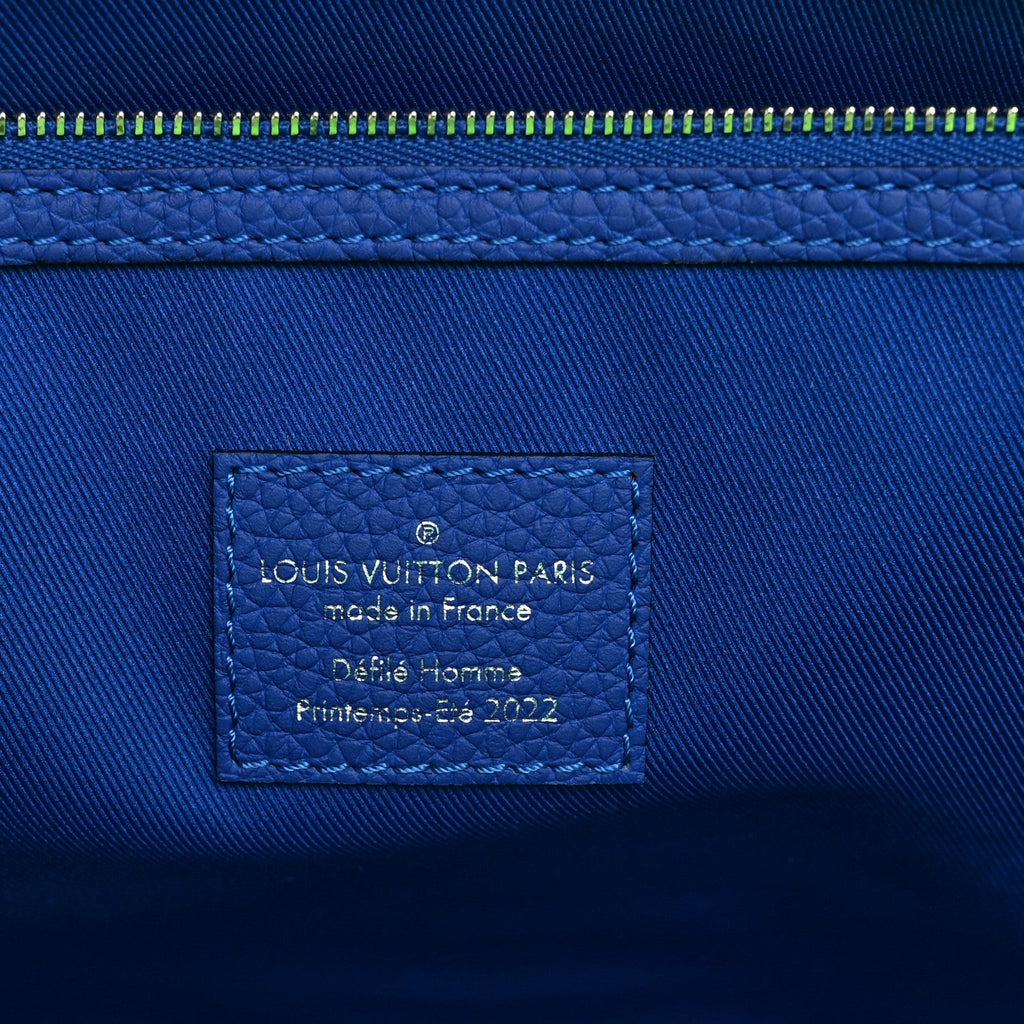 Louis Vuitton Taurillon Illusion Keepall Tote Bleu Vert