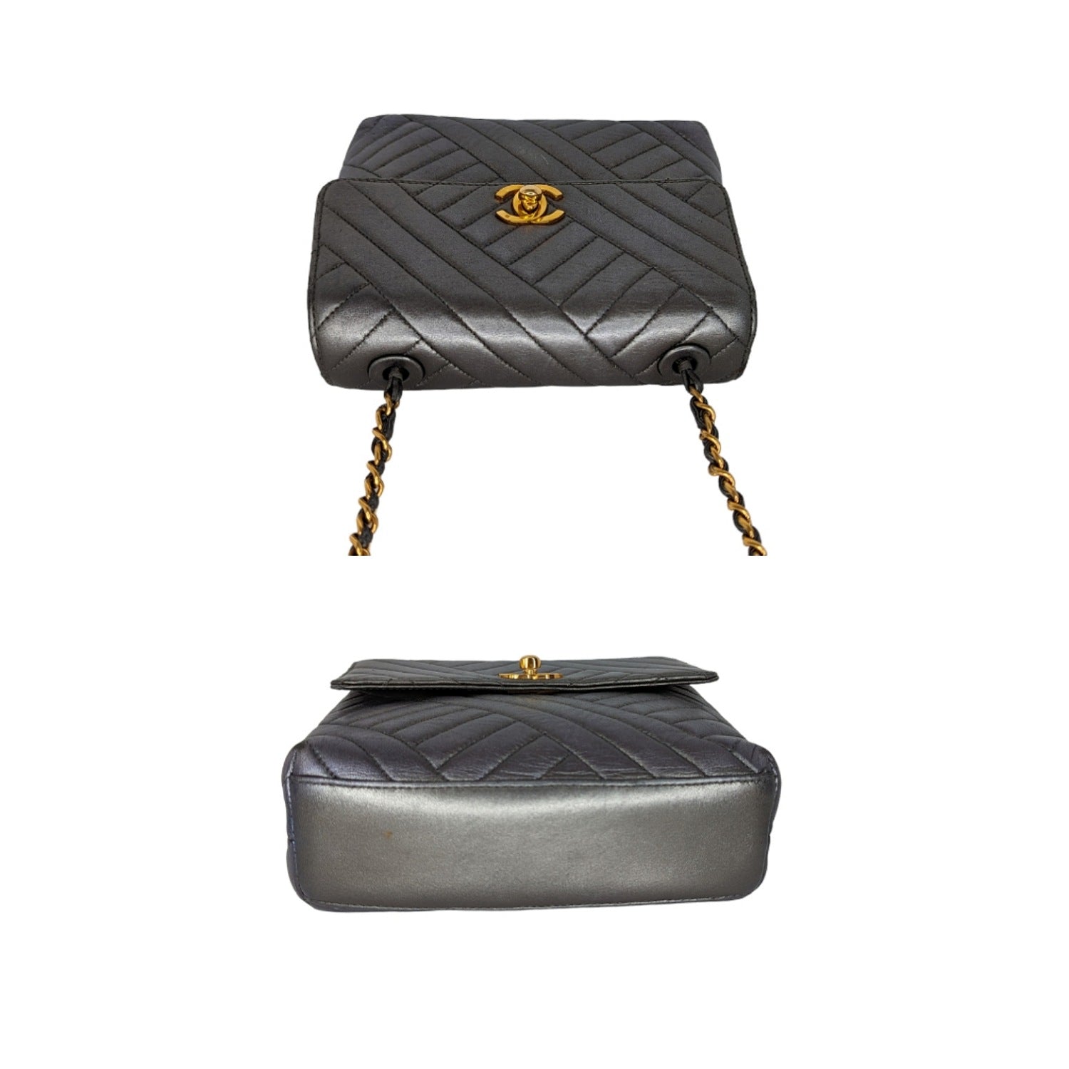Chanel bag Vintage Chevron Quilted Square Flap Bag