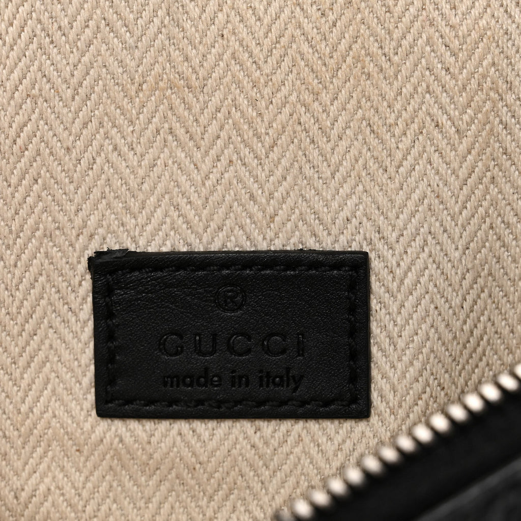 Gucci GG Supreme Monogram Emblem Calfskin Small Belt Bag Black Grey