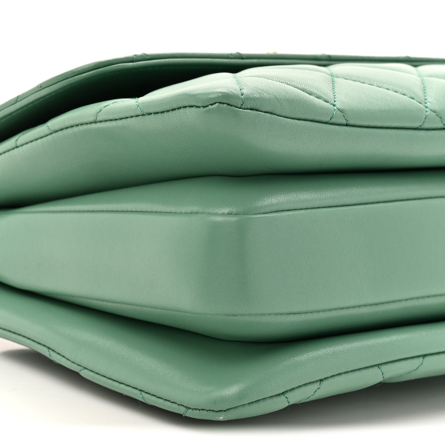 Chanel Lambskin Quilted Small Trendy CC Flap Dual Handle Bag Light Green