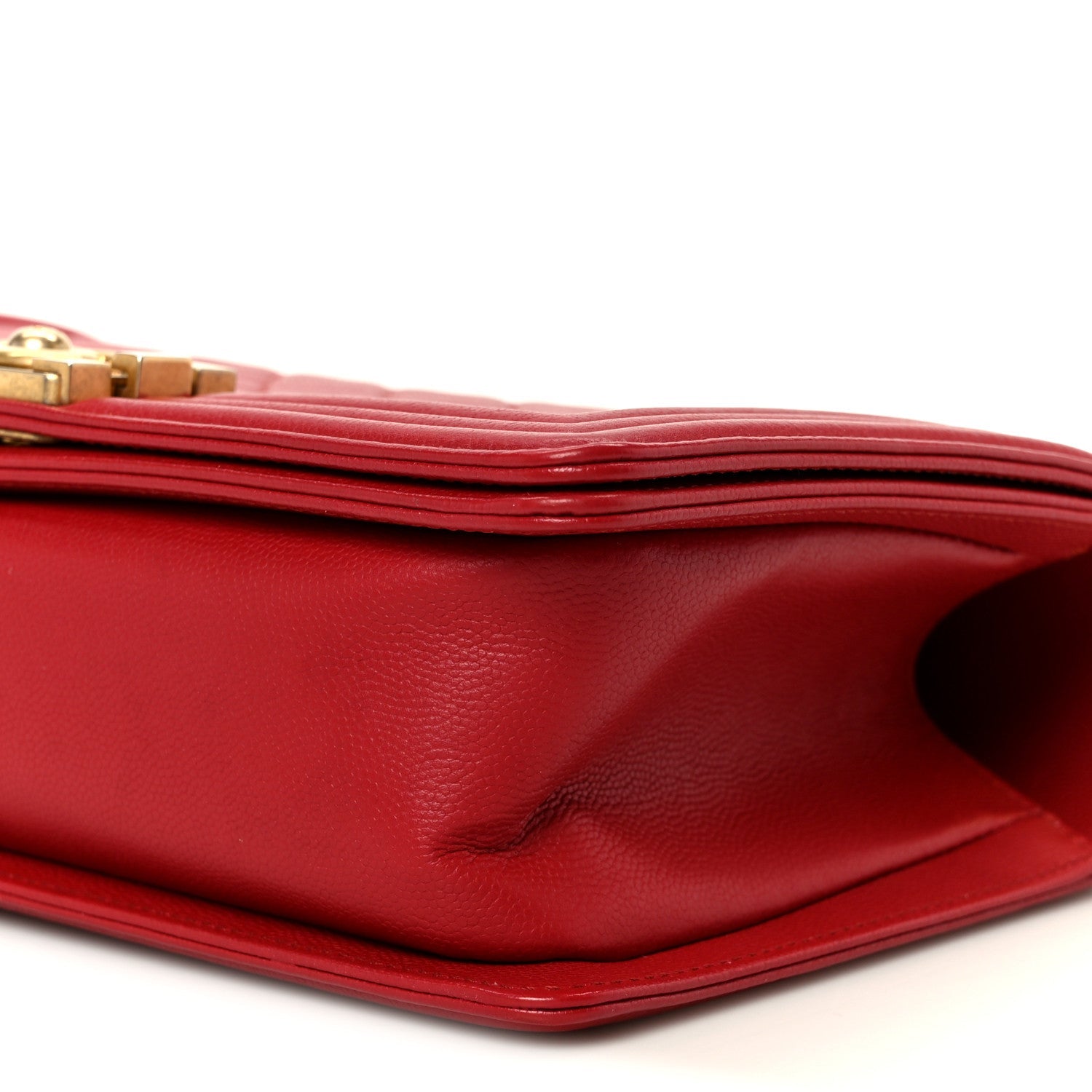 Chanel Caviar Quilted Medium Boy Flap Red