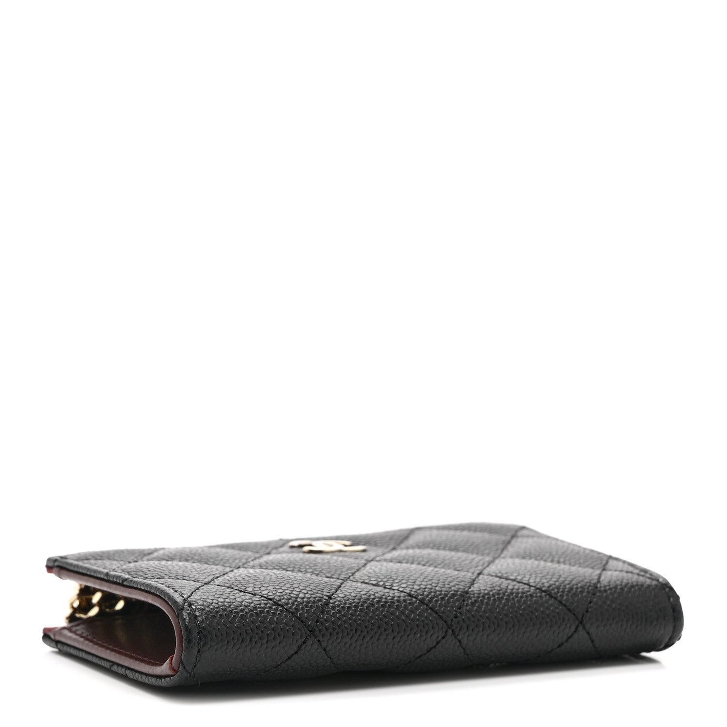 Caviar Quilted Zipped Key Holder Case Black