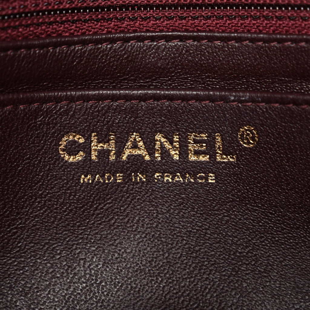 Chanel Lambskin Quilted Mini Rectangular Flap Burgundy