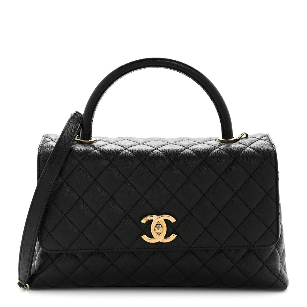 Chanel Caviar Quilted Small Coco Handle Flap Black