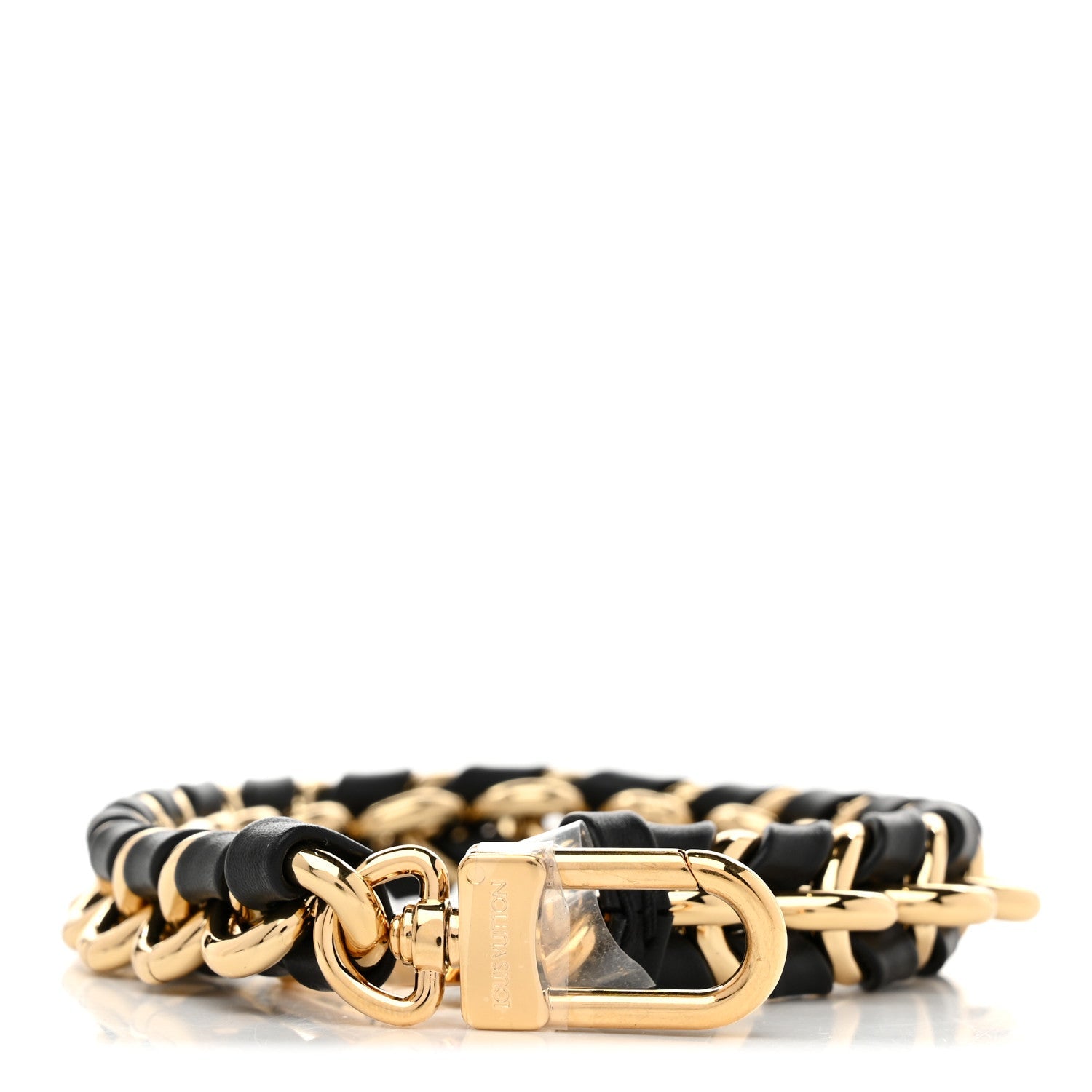 Louis Vuitton Calfskin Vanity Chain Pouch Shoulder Strap Black Gold