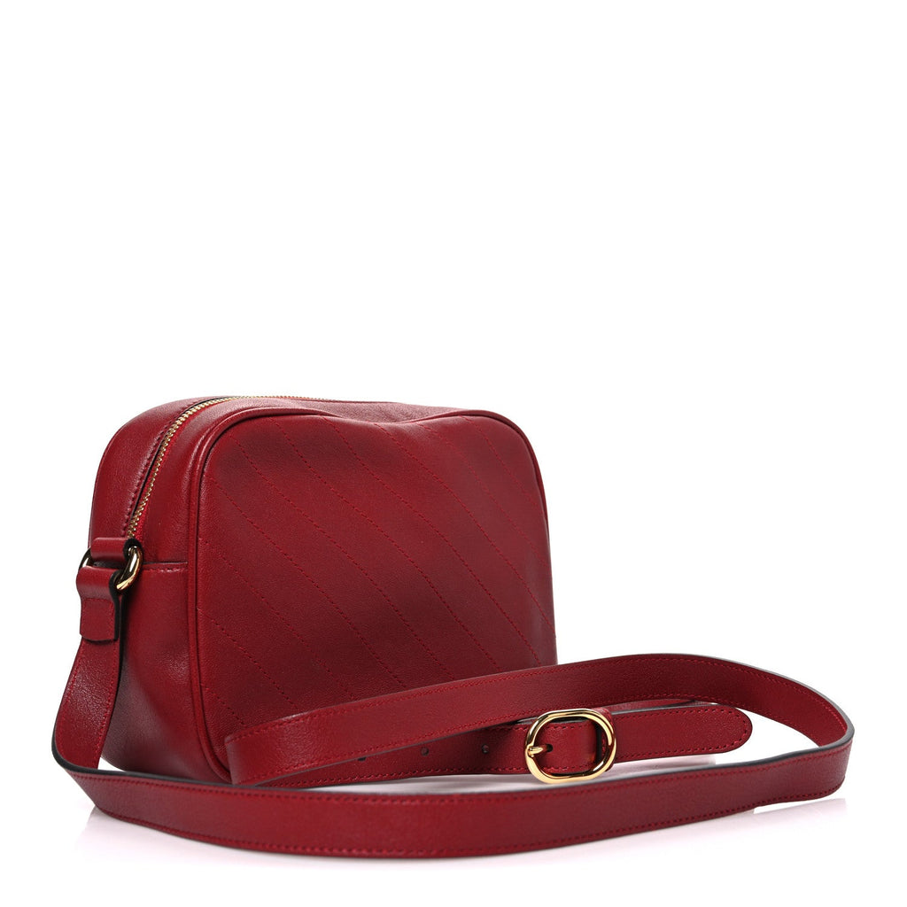 Gucci Sakai Be Green Calfskin Diagonal Stitched Small Blondie Shoulder Bag Rosso