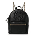Gucci Pebbled Calfskin Soho Chain Backpack Black