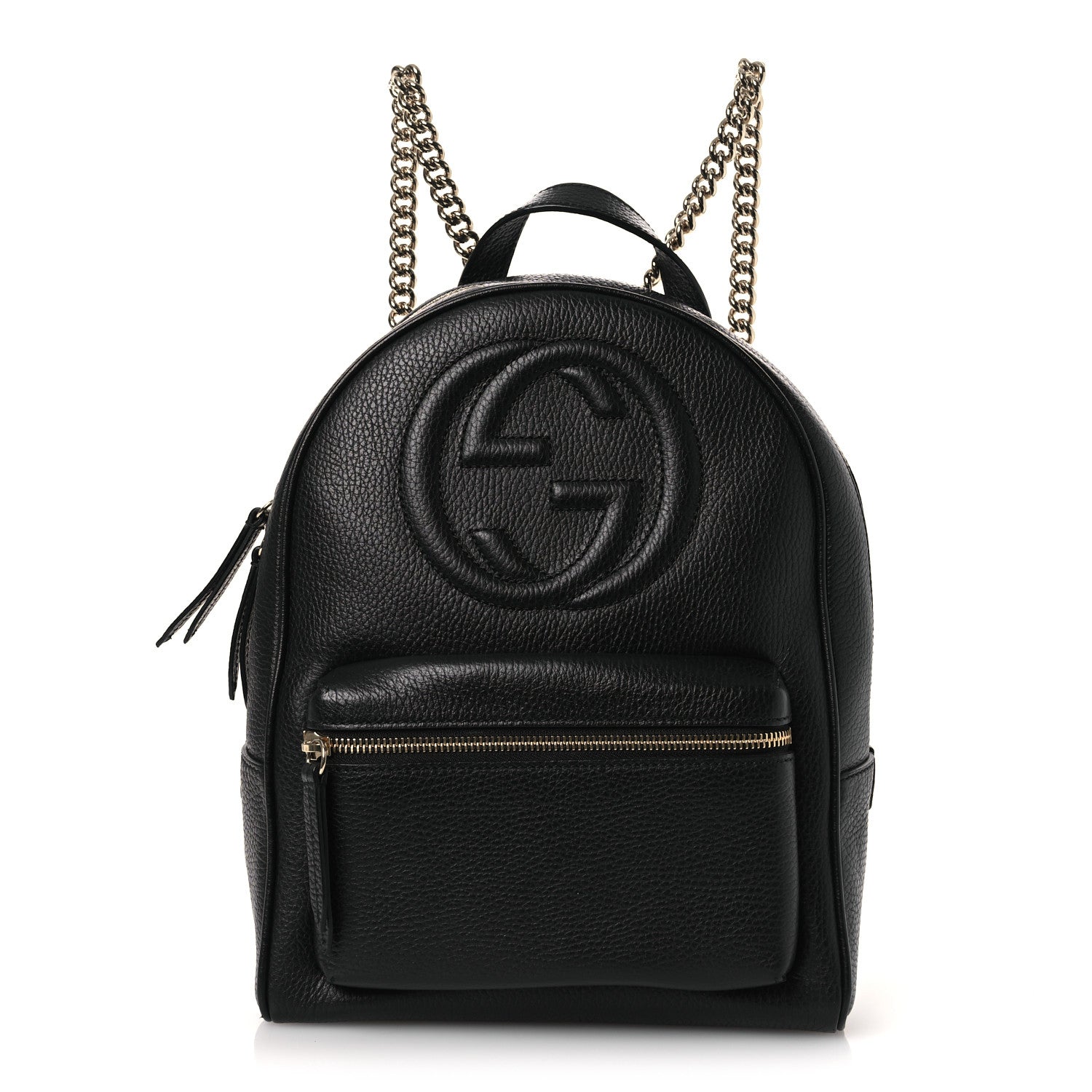 Gucci Pebbled Calfskin Soho Chain Backpack Black