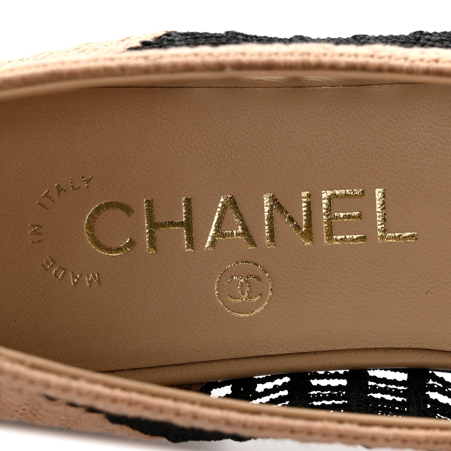 Raffia Cap Toe Ballerina Flats 37 Black Beige