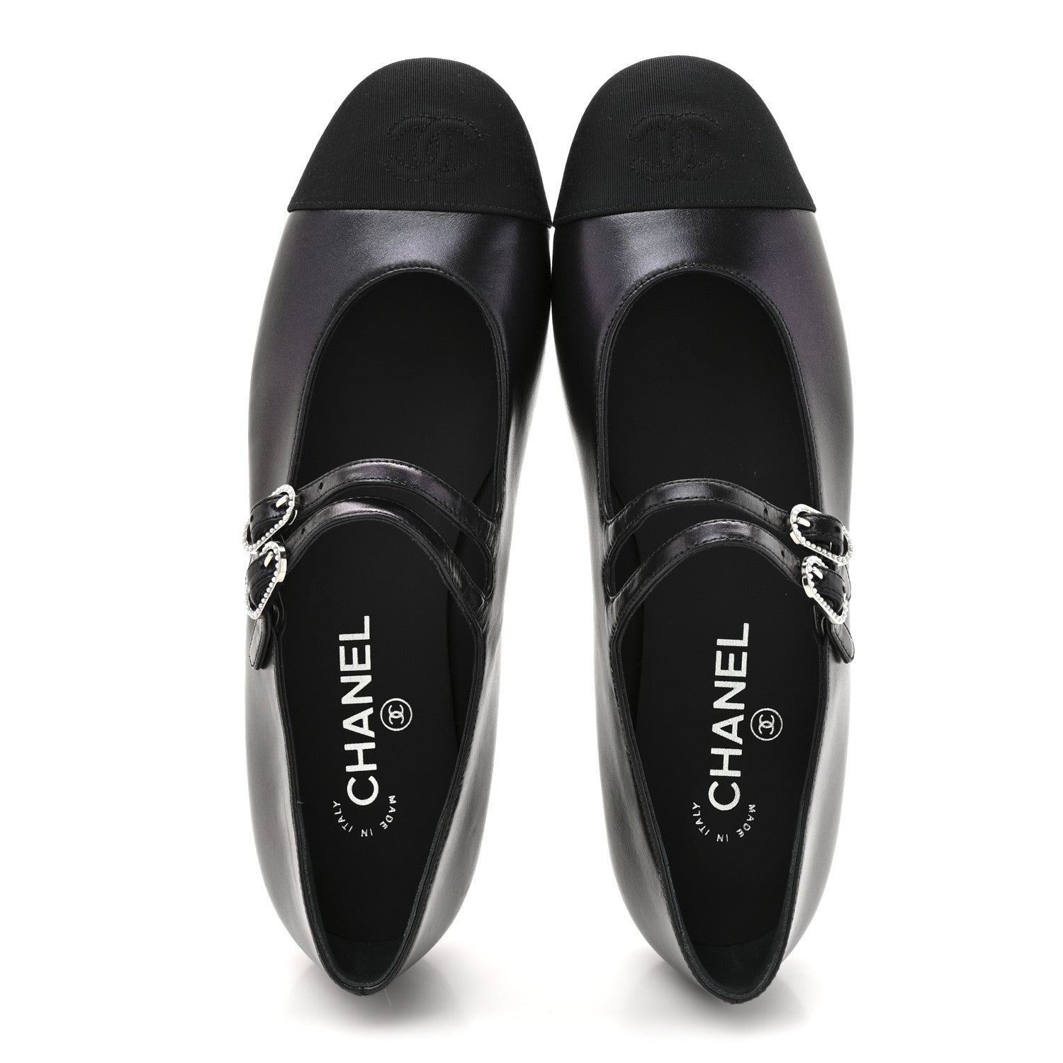 Lambskin Grosgrain Mary Jane Flats 39 Black