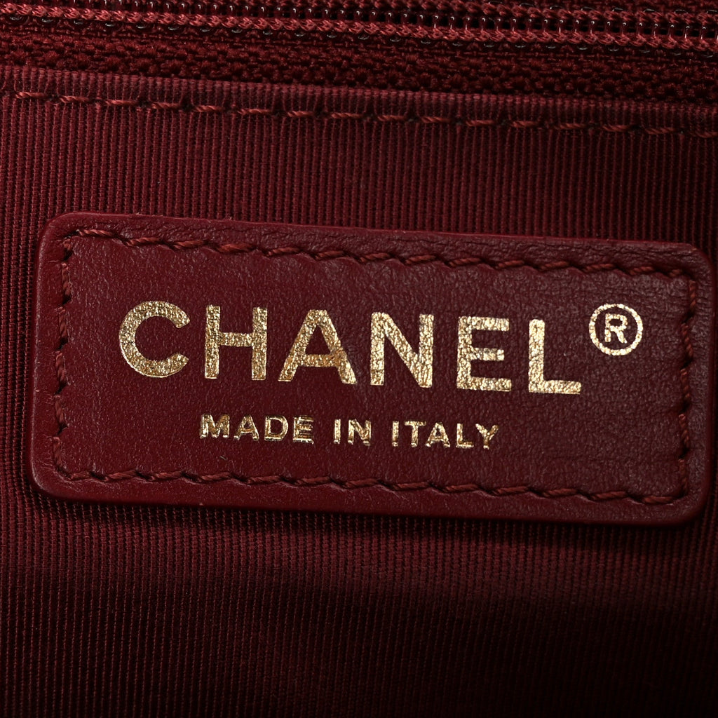 Chanel Calfskin Quilted CC Small Vanity Case Dark Red