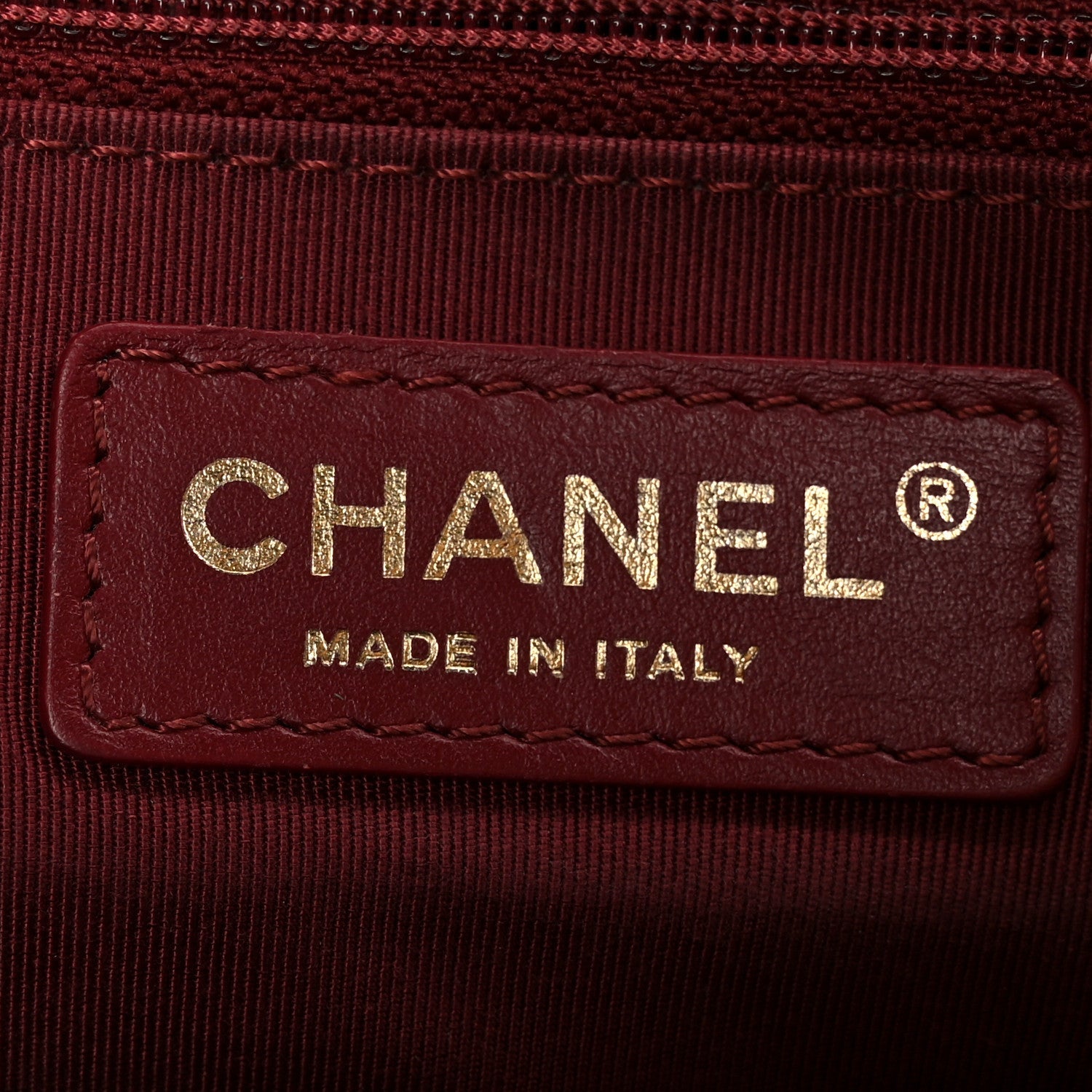 Chanel Calfskin Quilted CC Small Vanity Case Dark Red