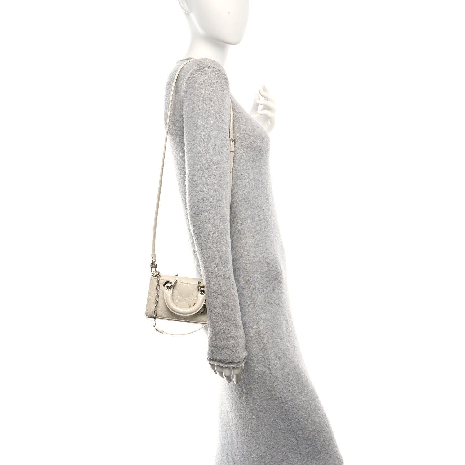 Christian Dior Patent Cannage Micro Lady D-Joy Latte