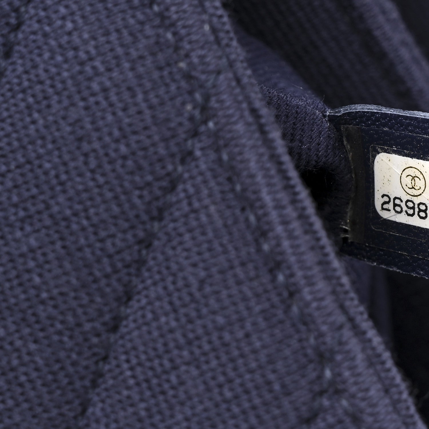 Chanel Jersey Chevron Quilted Small Trendy CC Dual Handle Flap Bag Navy Blue