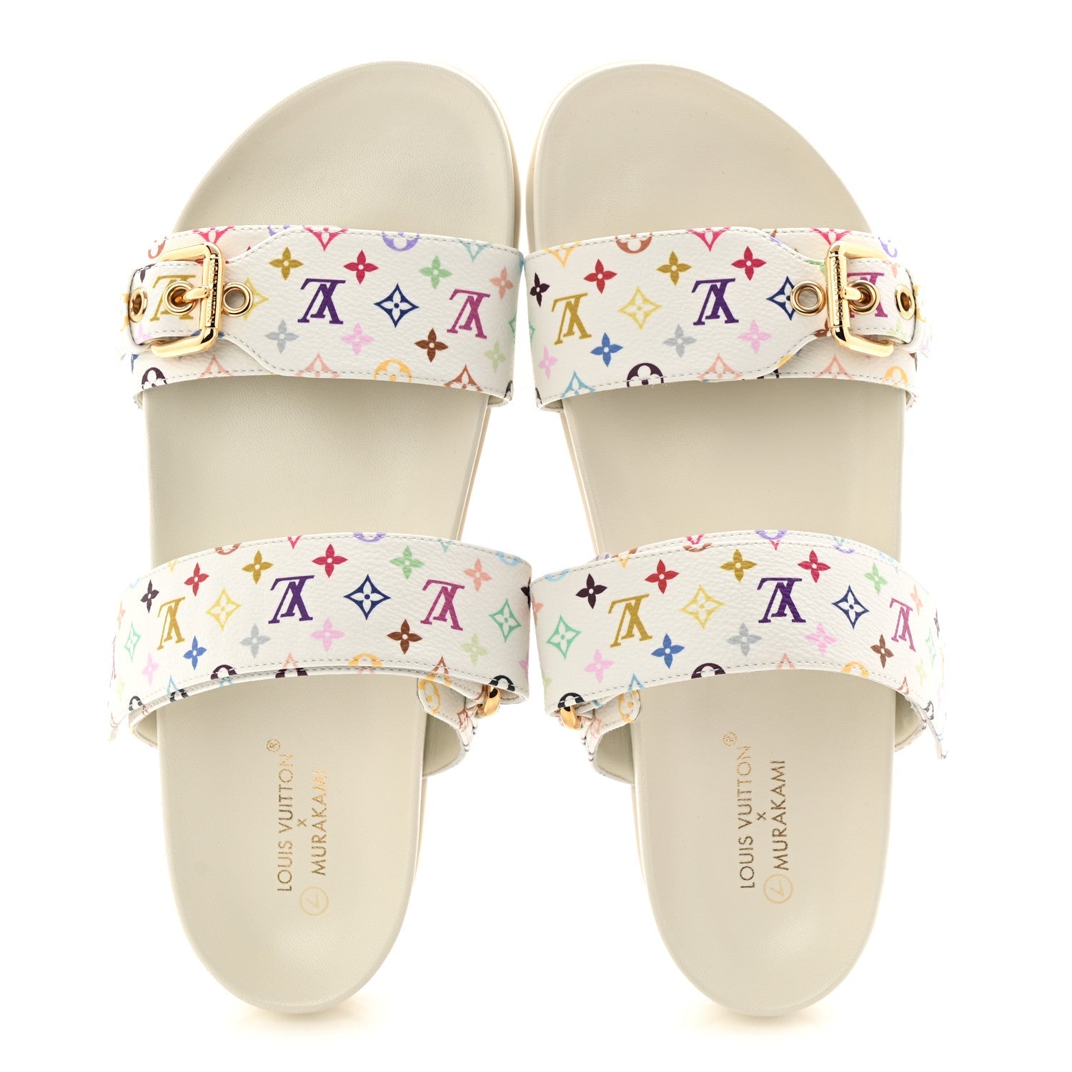Louis Vuitton LV X TM Monogram Multicolor Bom Dia Comfort Mule Sandals 38.5 White