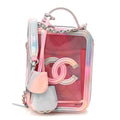Chanel PVC Patent Calfskin Patent Lambskin Vertical Vanity Case Pink