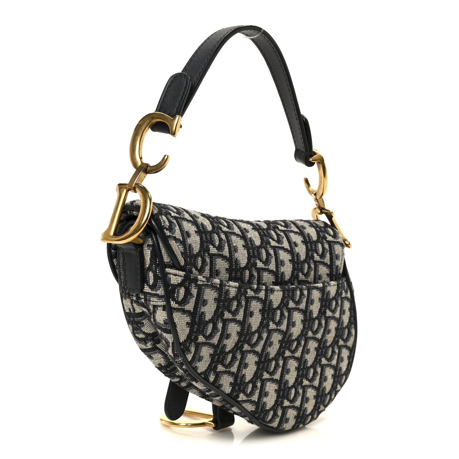 Christian Dior Oblique Mini Saddle Bag Blue