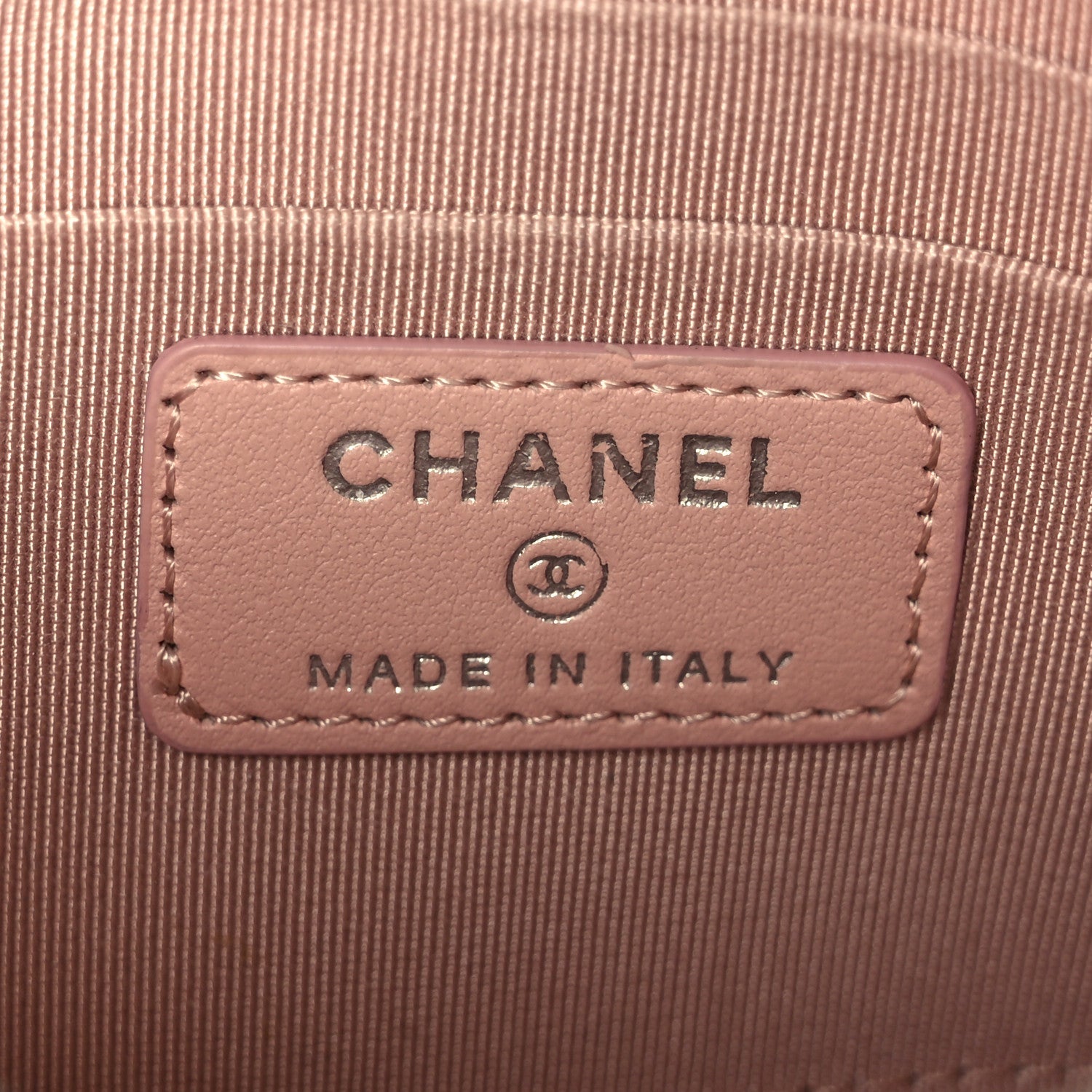 Aged Calfskin Quilted Gabrielle Zip Pouch Pink