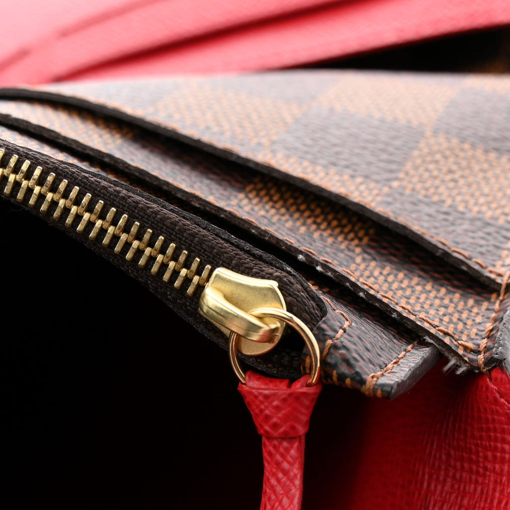 Louis Vuitton Damier Ebene Josephine Wallet Red