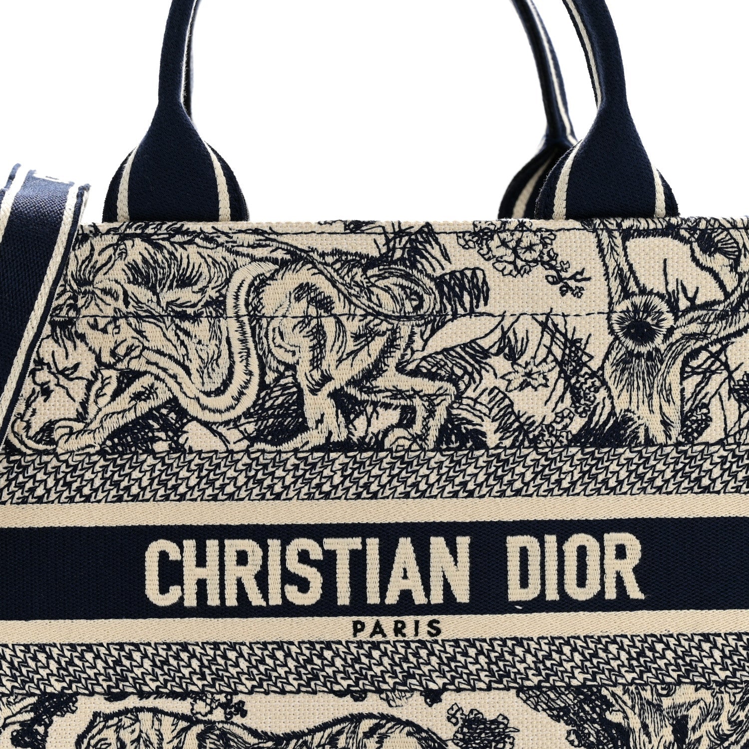 Christian Dior Calfskin Dioriviera Toile De Jouy Small Book Tote With Strap Blue Multicolor