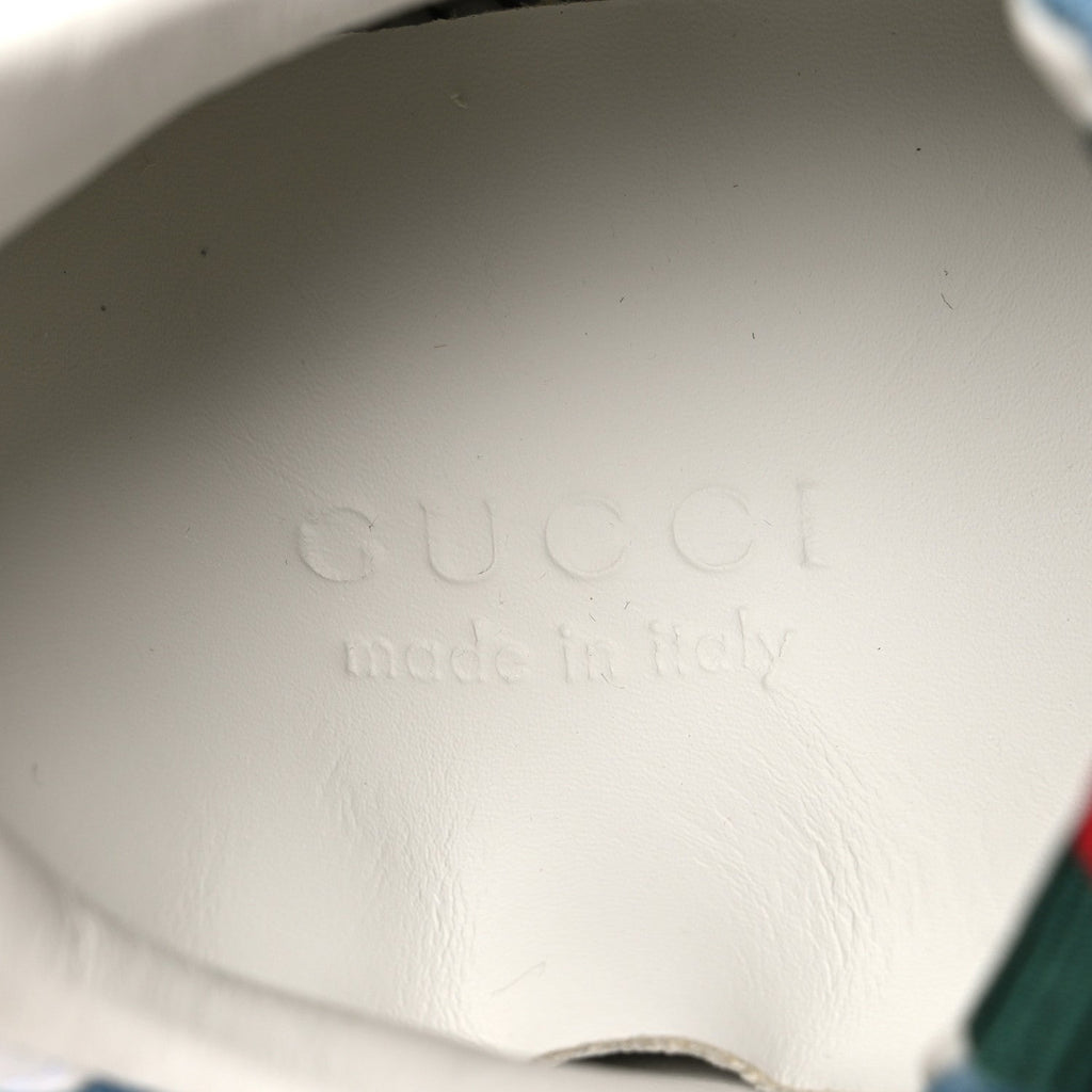 Gucci New Denim Delave GG Monogram Womens Re-Web Sneakers 36 Light Blue Royale