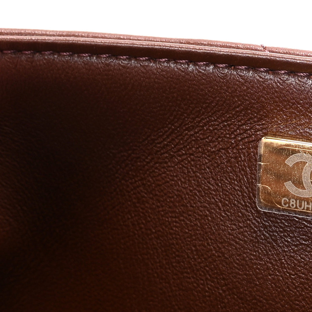 Chanel Shearling Lambskin Quilted Furry Coco Flap Beige Dark Brown