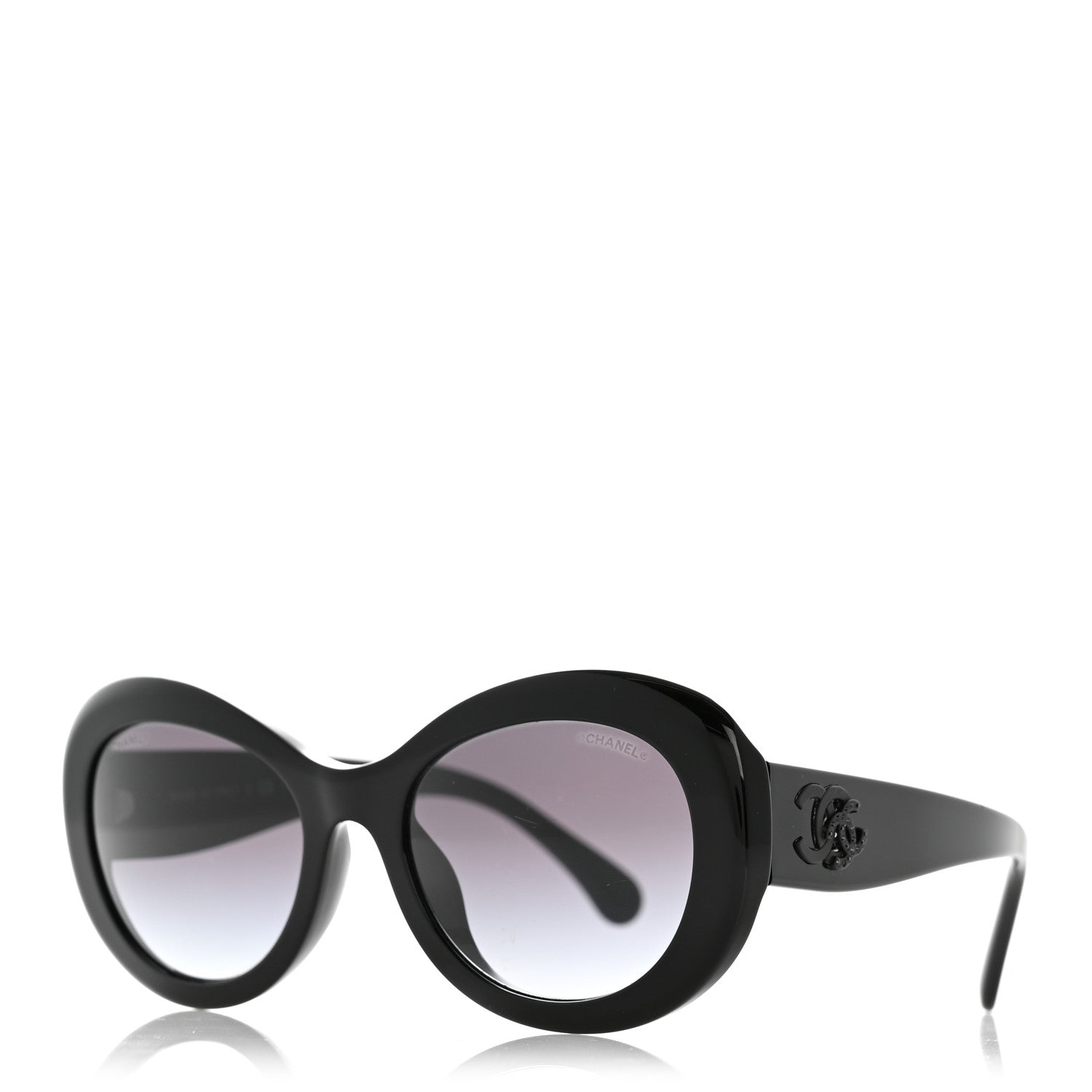 Acetate Polarized Oval CC Sunglasses 5469-B-A Black