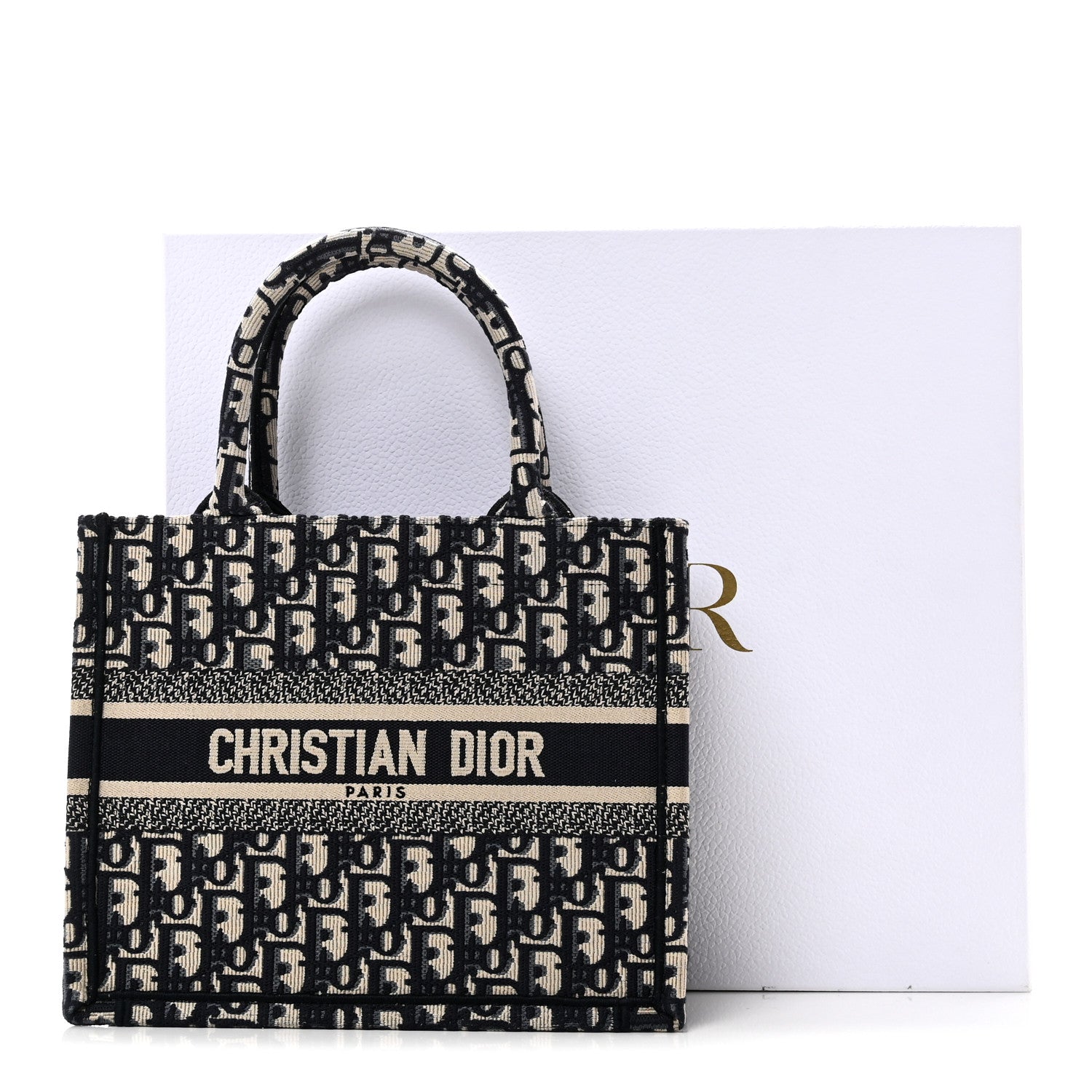 Christian Dior Oblique Small Book Tote Blue Multicolor
