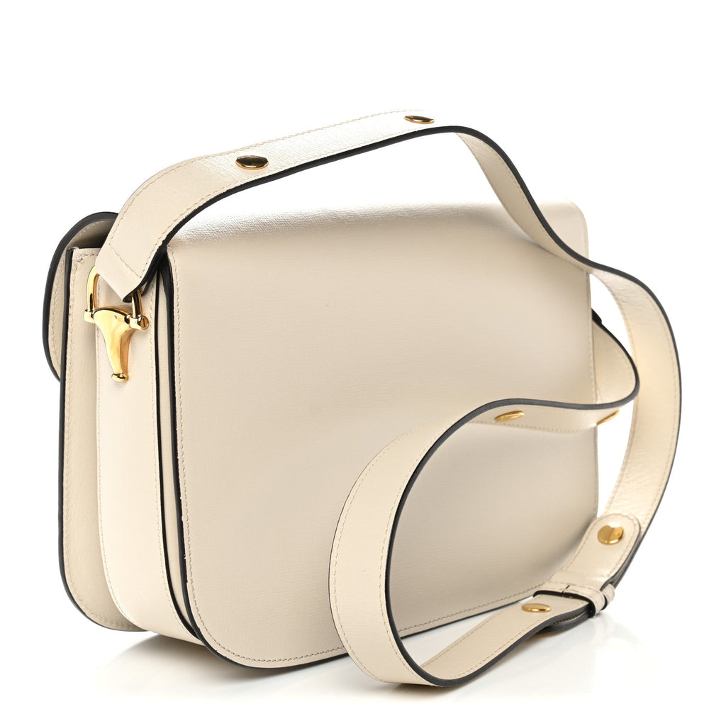 Gucci Azalea Calfskin Horsebit 1955 Shoulder Bag Mystic White