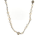 Gucci Metal Crystal Bead Flower Long Necklace Gold