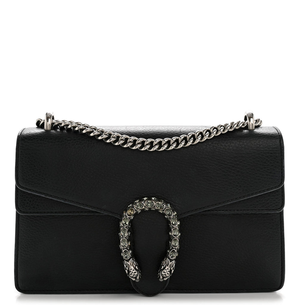 Gucci Pebbled Calfskin Small Dionysus Shoulder Bag Black