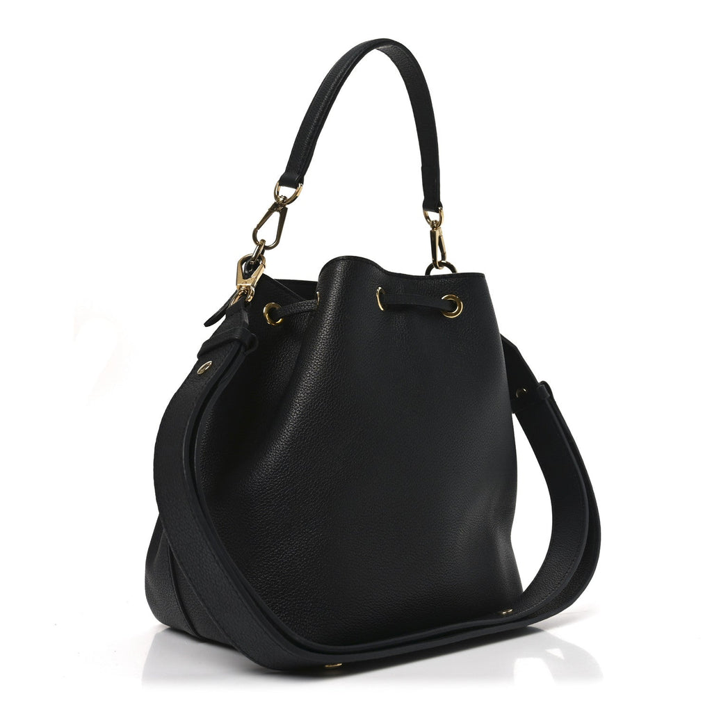 Louis Vuitton Calfskin Lockme Bucket MM Black